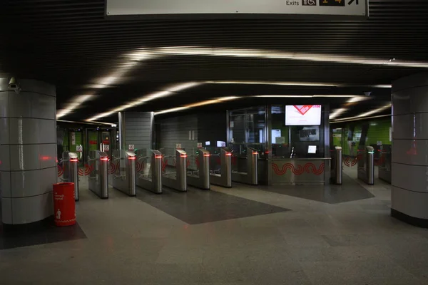 Moscú Metropolitano Línea Tagansko Krasnopresnenskaya Estación Prospekt Lermontovsky Inaugurado 2013 — Foto de Stock