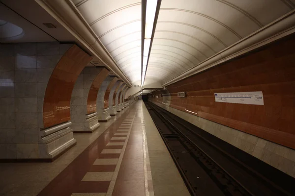 Moskwa Metropolita Linia Kalininsko Solncnevskaya Stacja Park Pobedy Otwarta 2003 — Zdjęcie stockowe