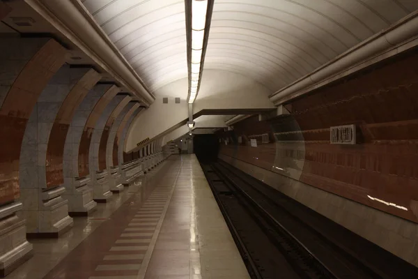 Moskauer Metropole Kalinsko Solncnevskaya Linie Park Pobedy Station Eröffnet Jahr — Stockfoto