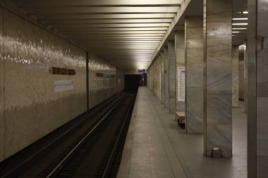 Moscow metropolitain, Tagansko Krasnopresnenskaya line, Volgogradsky prospekt station, opened in 1966, 12.2019.