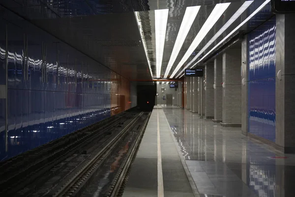 Moscow Metropolitain Nekrasovskaya Line Nizhegorodskaya Station Opened 2020 2020 — Stock Photo, Image