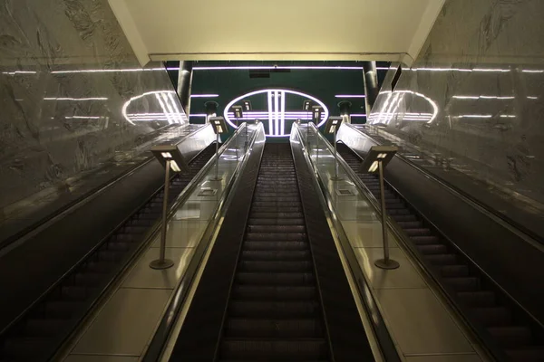 Moskevské Metropolitní Zamoskvoretskaya Linka Stanice Alma Atinskaya Otevřena Roce 2012 — Stock fotografie