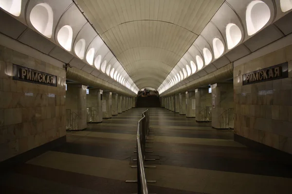Moskevské Metropole Trasa Luyblinskaya Stanice Rimskaya Otevřeno Roce 1995 2020 — Stock fotografie