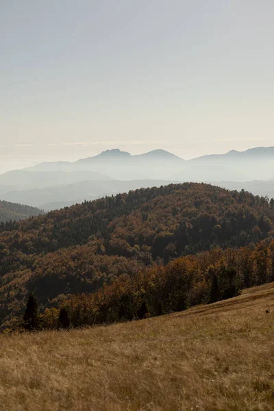 Zonnige dag in het berglandschap. Herfstlandschap — Stockfoto