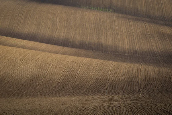 Beautiful Harsh Landscape Plowed Moravian Fields Autumn Season — Stock Photo, Image