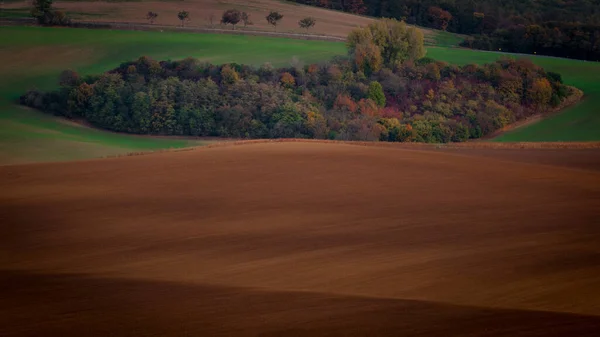 Moravische Landschappen Van Golvende Velden Met Een Schat Aan Kleuren — Stockfoto