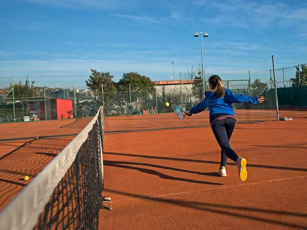 Tennisschool buiten — Stockfoto