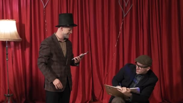 RUSKO, VLADIMIR, 27 DEC 2019: performance of Charles Dickens Christmas Carol — Stock video