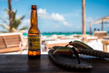 Tulum, Quintana Roo / Mexico - 21 Mayıs 2017 Tatil Konsepti