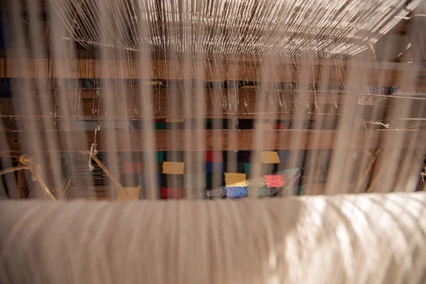 Alat Tenun Digunakan Untuk Menenun Kain Dan Permadani Tujuannya Adalah — Stok Foto