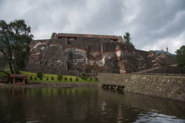 Otomi Seremoni Merkezi, Temoaya, Meksika - 08 Eylül 2018 Parkın girişinin panoramik görüntüsü