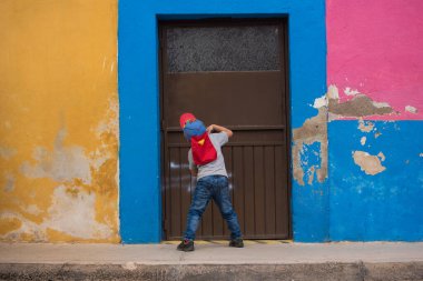 Cadereyta de Montes, Queretaro, Meksika 20 Temmuz 2018 Meksika caddesi Cadereyta, Queretaro