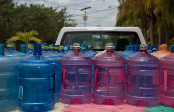 Holbox Quintana Roo Mexique Juin 2017 Bouteilles Plastique Dans Voiture — Photo
