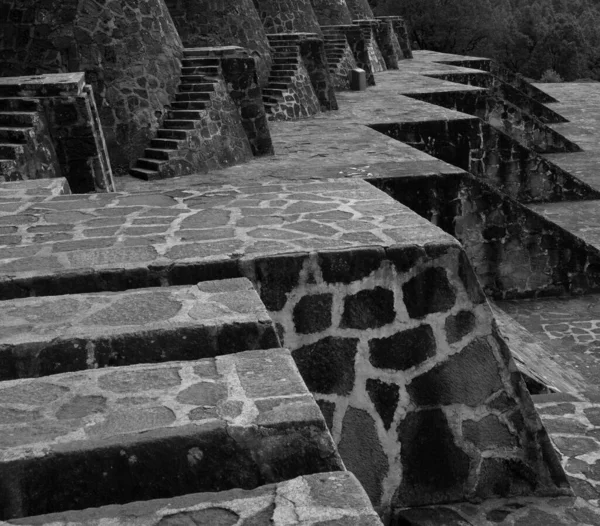 Мокрая Мокрая Лестница Текстура Стен Церемониального Центра Отоми Мексике — стоковое фото