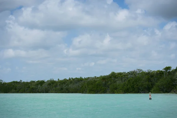 Laguna Kaan Luum Caracteriza Por Color Único Del Agua — Foto de Stock