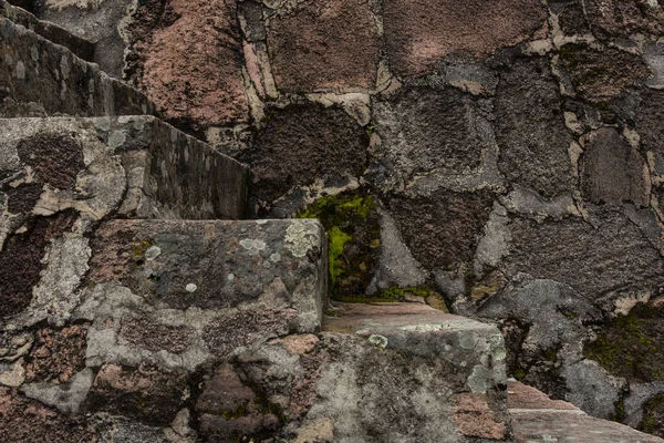 wet and mossy stairs, walls texture from Otomi ceremonial center in Mexico