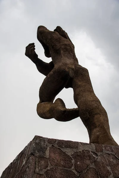 Temoaya Mexikanischer Staat Toluca Mexiko Sep 2018 Skulptur Eines Kriegers — Stockfoto