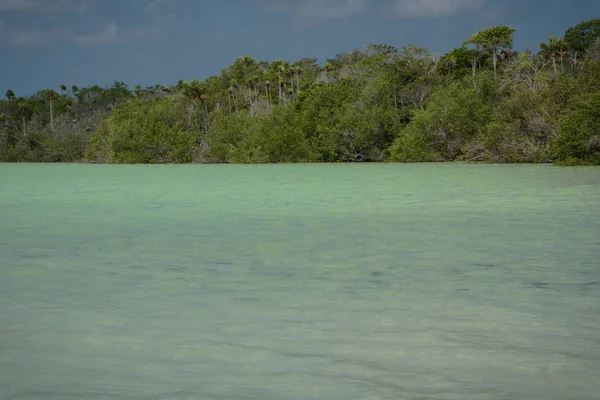 Laguna Kaan Luum Caracteriza Por Color Único Del Agua — Foto de Stock