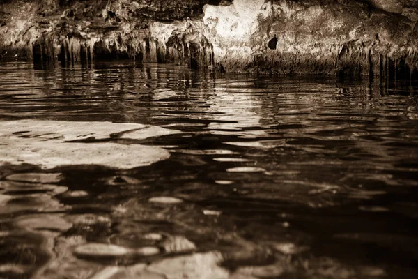 Cenote Přírodní Jáma Nebo Propadlina Vyplývající Rozpadu Vápencového Podloží Které — Stock fotografie