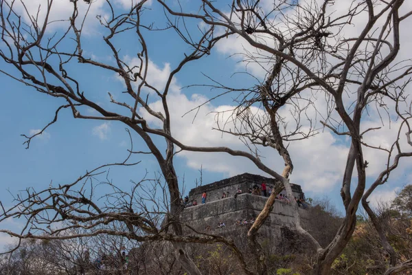 Prachtig Uitzicht Vanaf Top Van Tepozteco Archeologische Site Mexicaanse Staat — Stockfoto