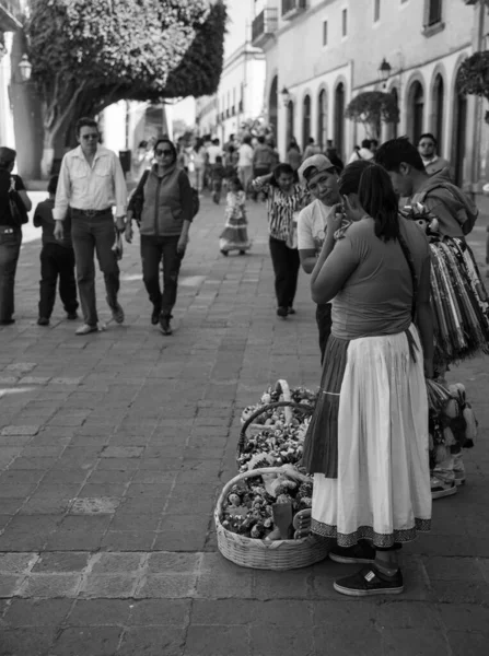 Центре Мехико Можно Встретить Множество Местных Жителей Традиционной Одежде Которые — стоковое фото