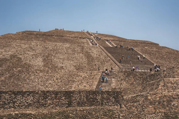Téotihuacan Site Archéologique Mexicain Vue Pyramide Soleil Est Grand Édifice Photo De Stock