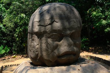 Colossal Head, Olmec Mexican Culture clipart