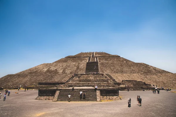 Teotihuacan Archeologiczny Widok Meksyku Piramida Słońca Jest Największym Budynkiem Teotihuacan — Zdjęcie stockowe