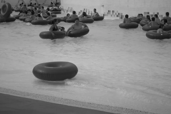 Ixtapan Sal メキシコ Ixtapan Aquatic Park 温泉付きのウォーターパーク 子供エリア ファミリーエリア 極端な水上ライド — ストック写真