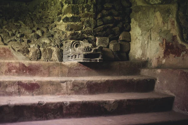 Megőrzött Részletek Egy Mexikói Piramisról Teotihuacan Régészeti Lelőhely Mexikó — Stock Fotó