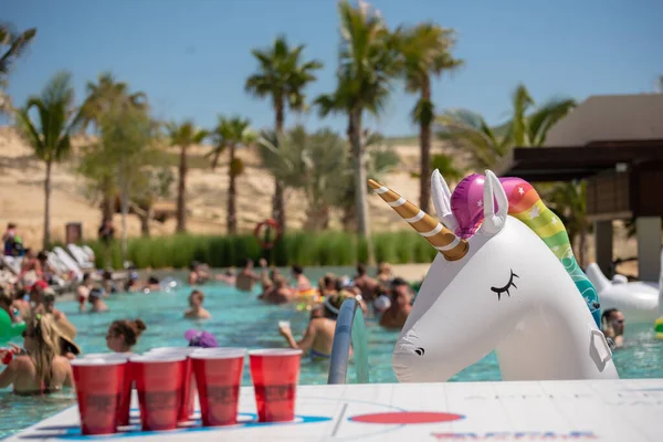 Une Fête Piscine Est Événement Social Cours Duquel Les Participants — Photo