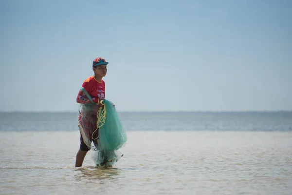 Joven Concepto Pesca Isla Blanca Cancún México —  Fotos de Stock