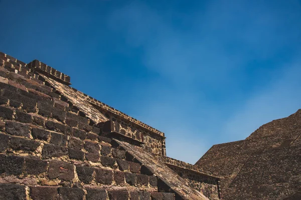 Teotihuacan Pyramid Close Mexican Archaeological Ruins — 图库照片