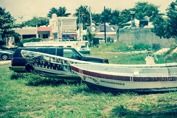 Puerto Morelos Riviera Maya México Este Original Pueblo Pescadores Costeros — Foto de Stock