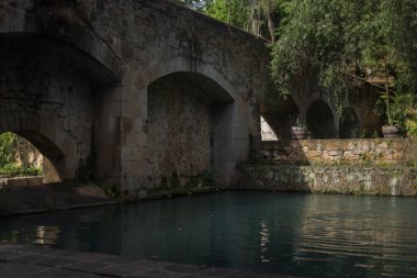 Hidalgo, Meksika 'daki Eski Çiftliğin Güzel Manzarası (Eski Çiftlik Sahibi San Miguel Regla). 