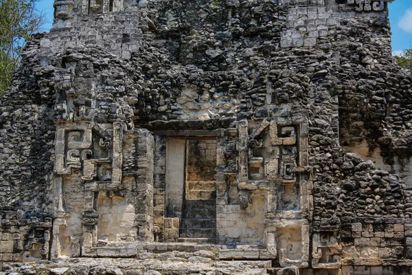 Chicanna Campeche Calakmul Yucatan Yarımadası Meksika Rio Bec Maya Mimari — Stok fotoğraf