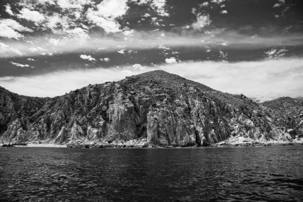 Fotografia Dramática Bonita Ângulo Largo Preto Branco Los Cabos San — Fotografia de Stock