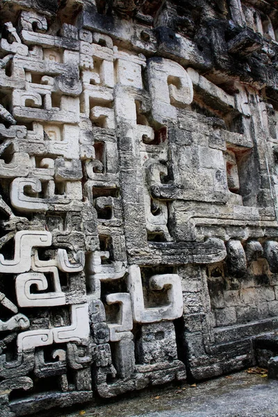 Close Underworld Portal Ruins Ancient Mayan City Chicanna Mexico Archaeological — Stock Photo, Image