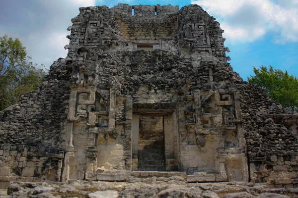 Chicanna Campeche Calakmul Yucatan Peninsula Mexico Rio Bec Maja Építészet — Stock Fotó