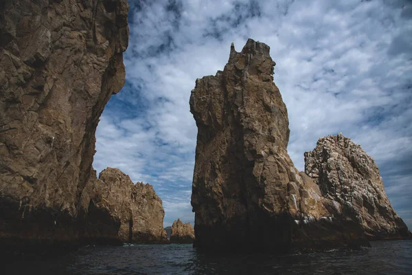 Paisagem Natural Vista Grandes Formações Rochosas Mar Oceano Los Cabos — Fotografia de Stock