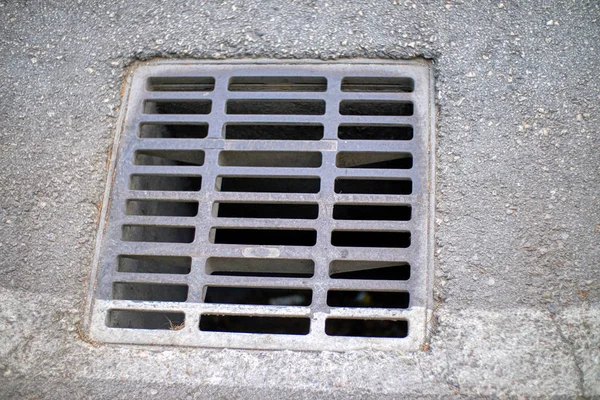 sewer on road type metal grill