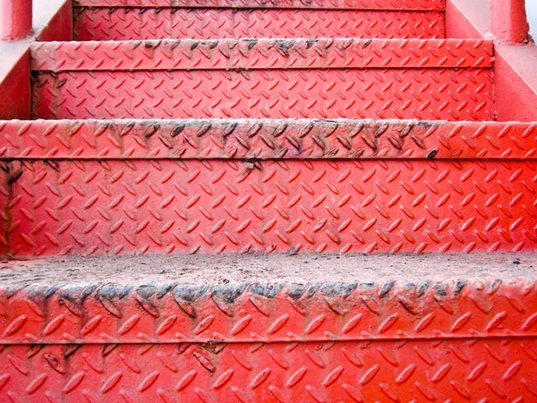 Floors, steel stairs red
