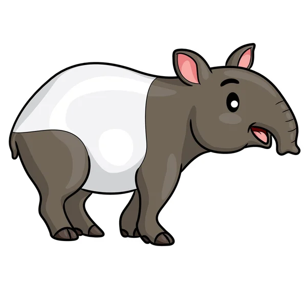 Tapir lindo dibujos animados — Vector de stock