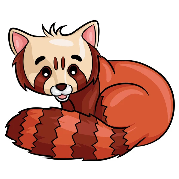 Desenhos animados de panda vermelha — Vetor de Stock