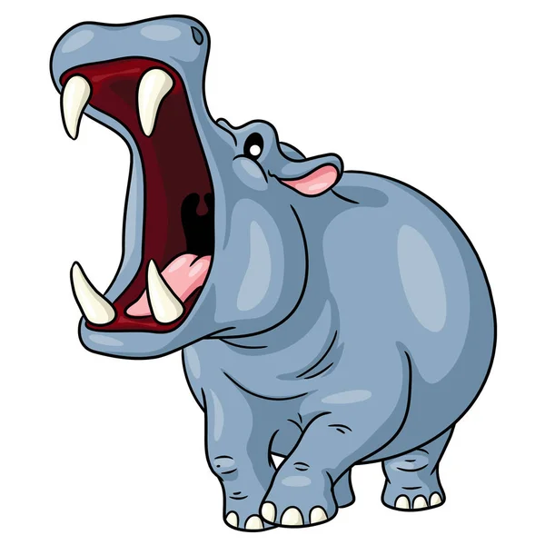 Hippo dessin animé mignon — Image vectorielle