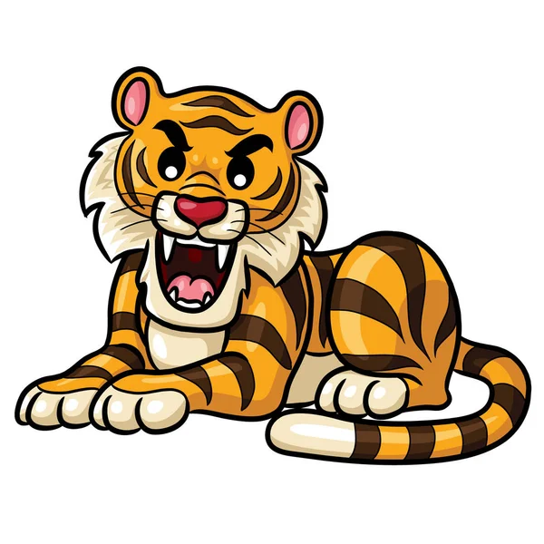 Roztomilý kreslený tygr — Stockový vektor