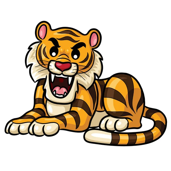 Tijger Cute Cartoon — Stockvector