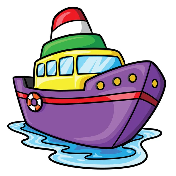 Bateau dessin animé mignon — Image vectorielle