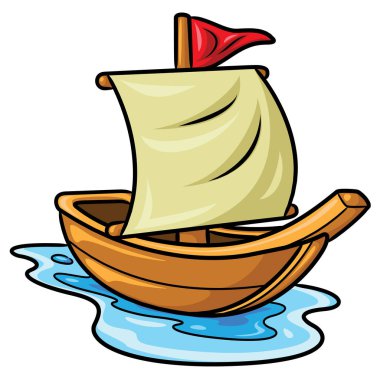 Yelkenli sevimli çizgi