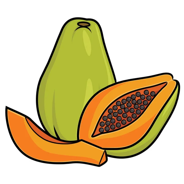 Papaye mignon dessin animé — Image vectorielle